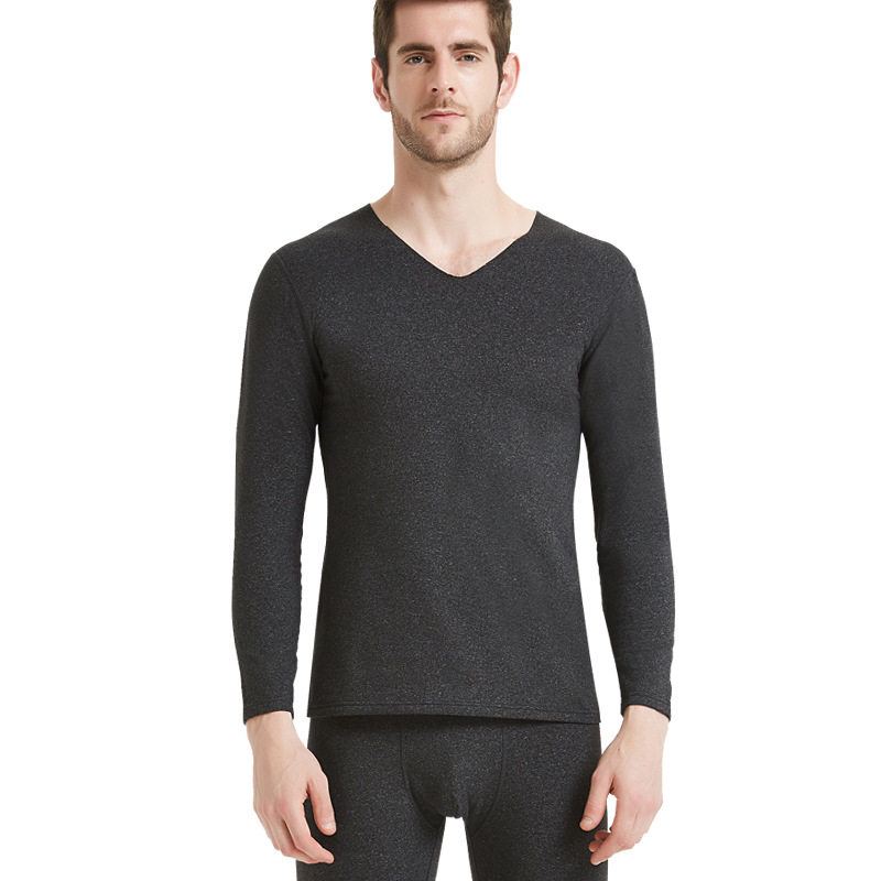 N1259P35男士无痕保暖内衣套装V领秋衣裤薄款磨绒修身弹力打底衫，保暖内衣，星座510A-6