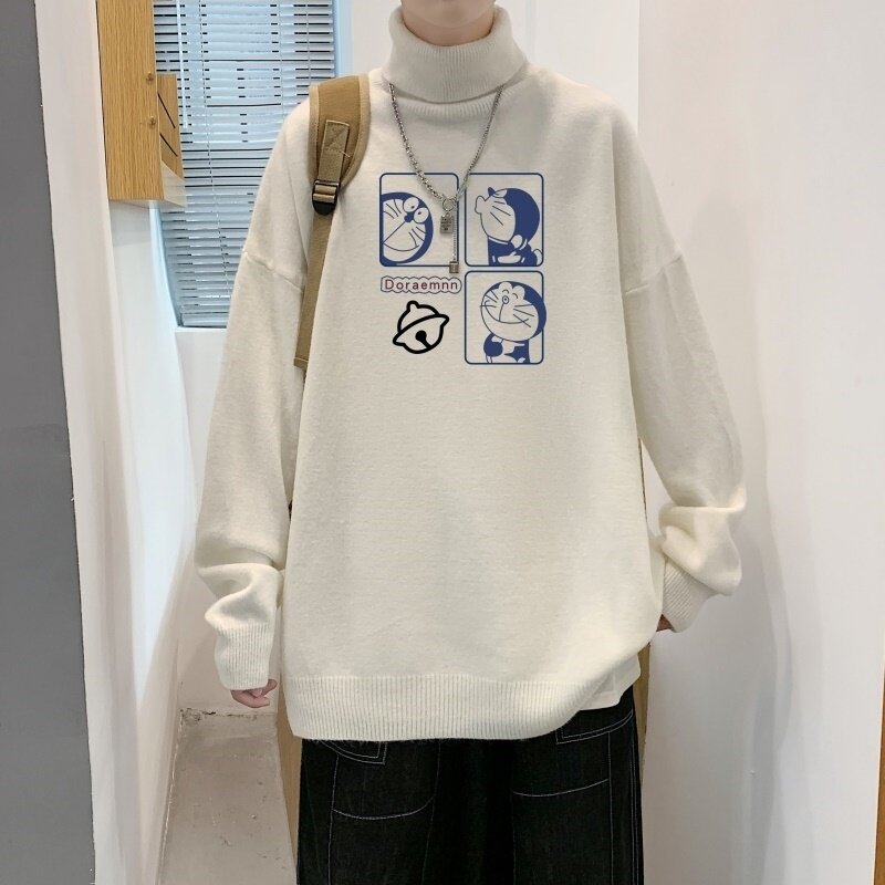 MG2692P65港风毛衣男宽松针织衫高领秋季大码加绒外套日系打底衫,男装针织衫/毛衣,星座510A-2