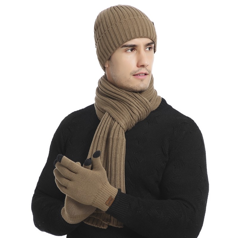 WJ0046P55新款冬生日送礼围巾帽子手套三件套装男潮毛线针织帽子，围巾，星座510A-6