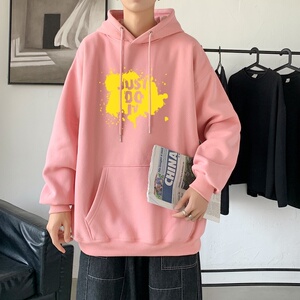 L2457P48卫衣男秋冬新款潮趣文字印花潮流休闲帅气连帽外套图片