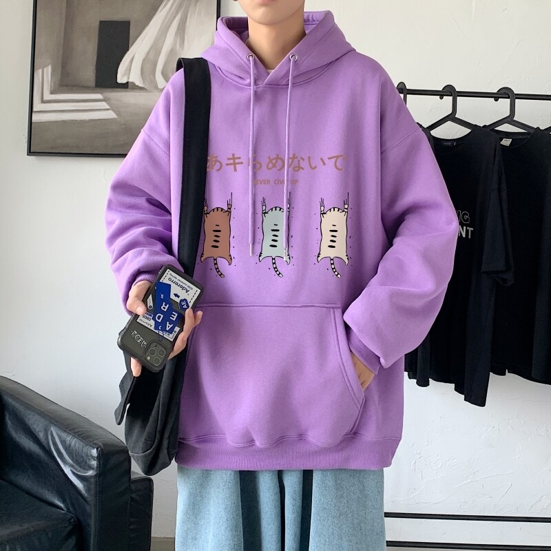 L2838P48秋装2023新款潮趣印花学生潮流男女情侣连帽卫衣图片