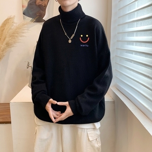 MG2808P65港风新款高领休闲线衣潮流休闲针织衫男生宽松长袖毛衣图片