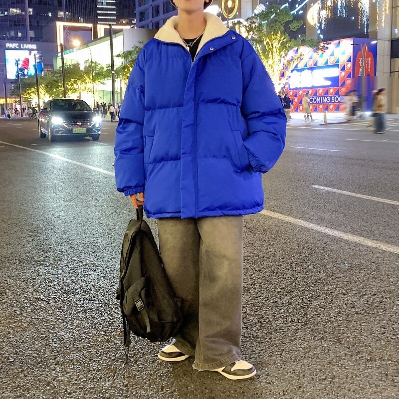 MY5787P75纯色立领棉服外套男装冬季羊羔绒内里男生棉衣光板港风,男装棉衣,星座510A-2