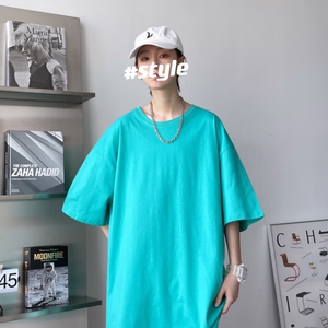 TG6287P15男士港风男士纯色T恤高货纯棉男T光板落肩款T恤图片