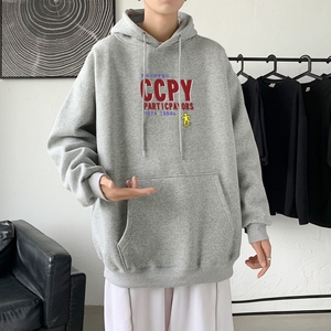 L2427P48秋卫衣2022秋新款港风ins连帽套头印花卫衣外套学生男女图片