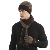 WJ0047P55情侣保暖手套三件套加厚绒护耳针织帽冬韩版毛线帽围巾，围巾，星座510A-6