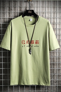 T2301网格挂拍男士潮牌潮流夏季薄款大码宽松圆领五分半袖体恤图片