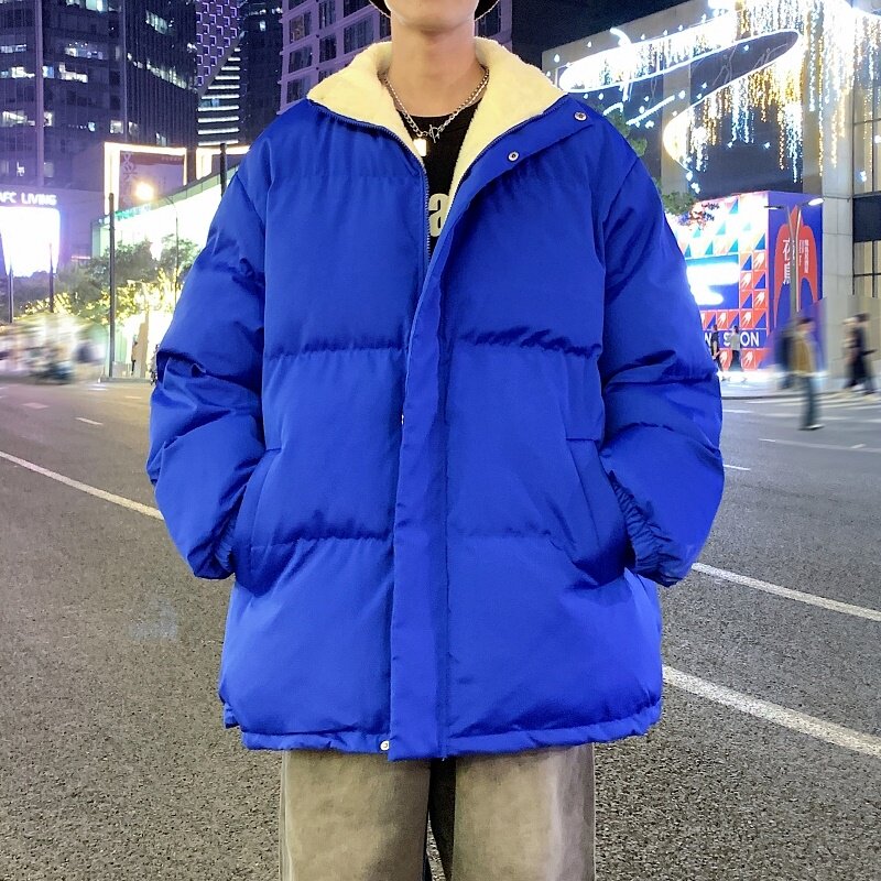 MY5787P75港风纯色立领棉服外套男装羊羔绒内里宽松男生棉衣光板,男装棉衣,星座510A-2