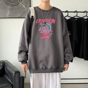 Y2448P38港风21秋季新款动漫圆领卫衣男潮流宽松青少年休闲外套图片