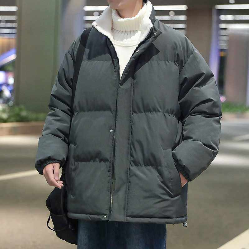 GB5602P75棉衣男秋冬港风宽松字母印花休闲棉服外套韩版潮流立领图片