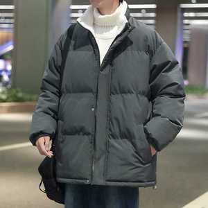 GB5602P75棉衣男秋冬港风宽松字母印花休闲棉服外套韩版潮流立领图片