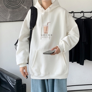 L2421韩版ins男士宽松运动连帽卫衣秋冬加绒情侣外套图片