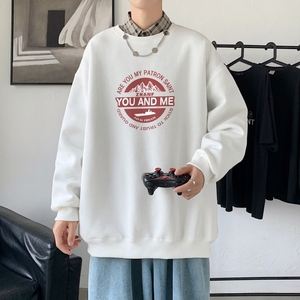 Y2486P38秋季男士bf宽松卫衣港风卫衣新款圆领韩版潮流衣服,职场优雅的衣服搭配图片