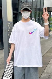 D2226港风外景 21夏季新款潮流男士短袖T恤宽松半袖体恤衫图片