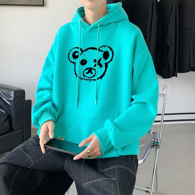 L2459P48秋装2023新款潮趣印花学生潮流男女情侣连帽卫衣图片