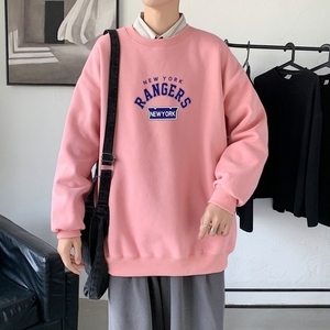 Y2424P38男大码韩版宽松长袖外套男 港风卫衣新款21年秋圆领卫衣图片