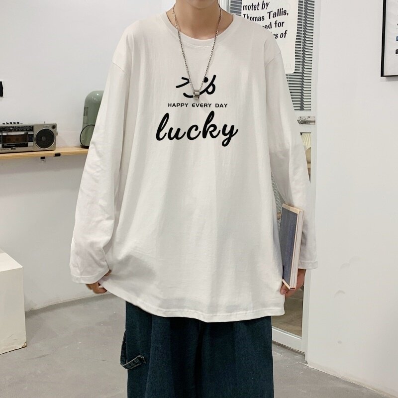 C2628P30长袖t恤男ins潮牌男生体恤宽松打底衫内搭上衣服秋衣纯棉,男装T恤,星座510A-2
