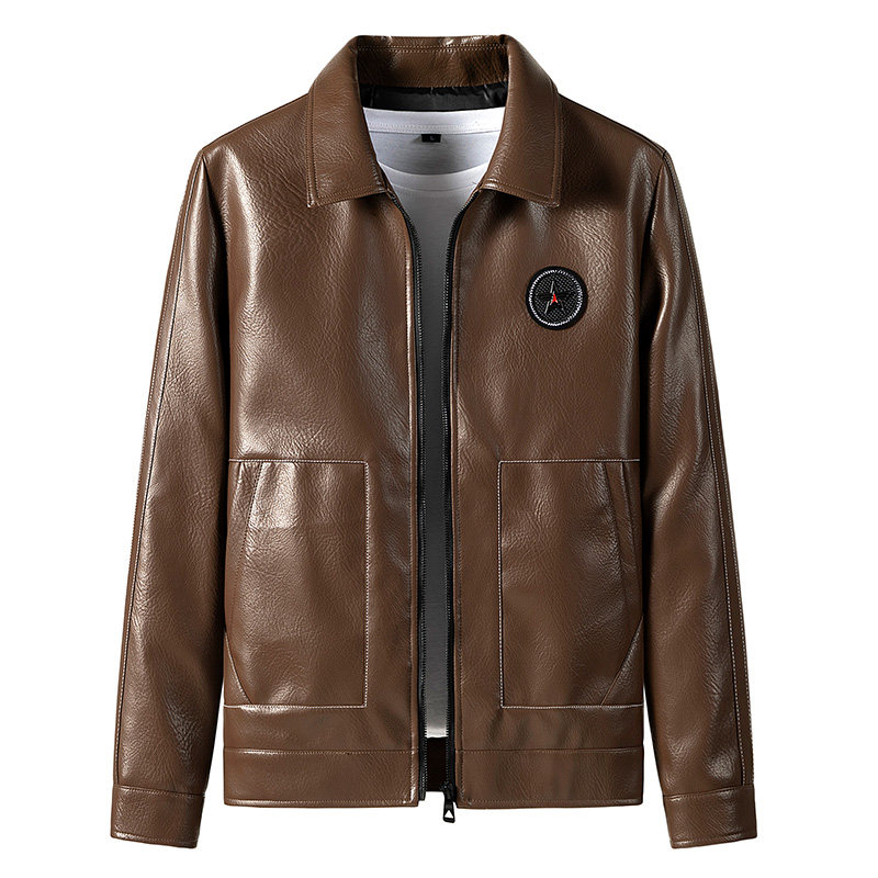 PY5247P90男士皮衣2023新款秋冬潮男皮衣刺绣夹克外套男翻领皮衣，男装皮衣，星座510A-2