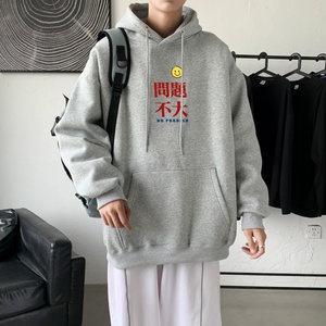 L2300韩版ins男士宽松运动连帽卫衣秋冬加绒情侣外套