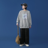Y2444P38中性模特2023秋ins潮男士潮趣印花卫衣时尚圆领宽松上衣，男装卫衣，星座510A-2