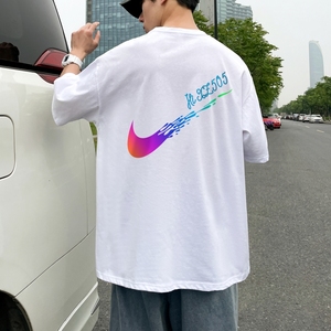 D2226港风外景 21夏季新款潮流男士短袖T恤宽松半袖体恤衫图片