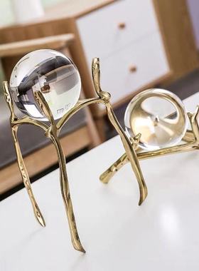 轻奢风创意样板间书房水晶工艺品