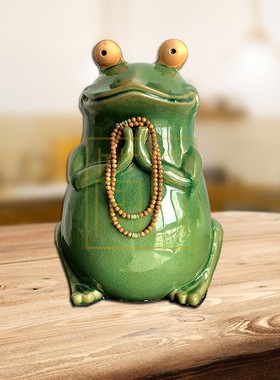 陶瓷青蛙新中式祈福创意可爱摆件