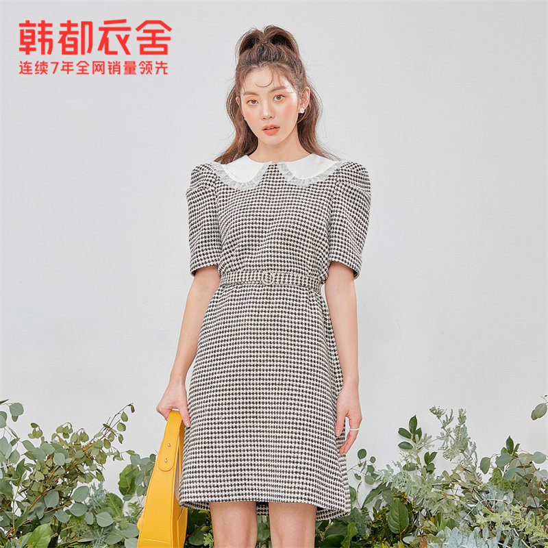 韩都衣舍连衣裙2022夏装新款韩版女装腰带裙子OD20169