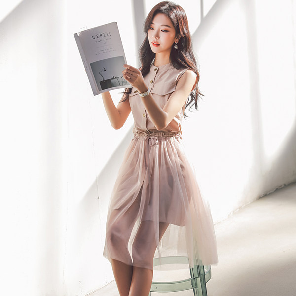 韩都衣舍 18年新款 两件套无袖连衣裙 天猫优惠券折后￥138包邮（￥168-30）2色可选