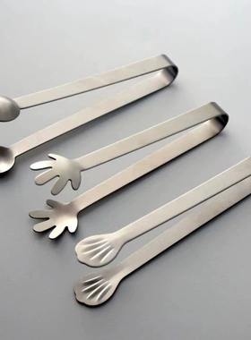 咖啡方糖食品夹哑光小手拉丝迷你柠檬片夹不锈钢薯片夹冰块小夹子