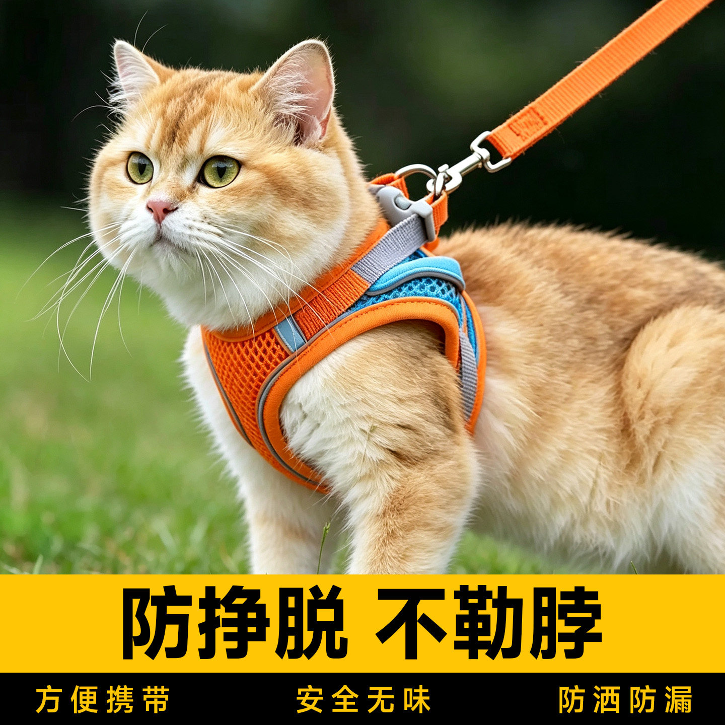 猫咪牵引绳胸背遛猫防挣脱不勒脖图片