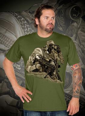 美国进口7.62个性印花短袖男t恤军迷t恤17566闪电手正品包邮