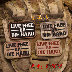 虎胆龙威LIVE FREE or DIE HARD刺绣魔术贴臂章贴章