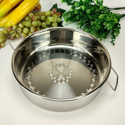 304不绣钢锈圆盆高级和面盆加厚蒸年糕盘凉皮锣锣商用蒸糕盘双耳