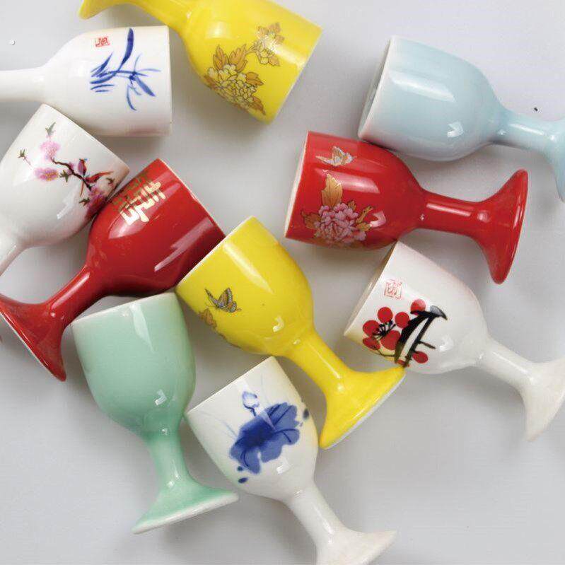 老式小酒盅一钱白酒杯喝白酒杯子高级感微醺小酒杯小盏陶瓷覆古家