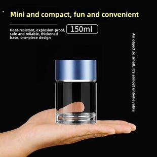 特小水杯150毫升双层隔热茶水分离玻璃杯男女士容量杯子茶杯高档