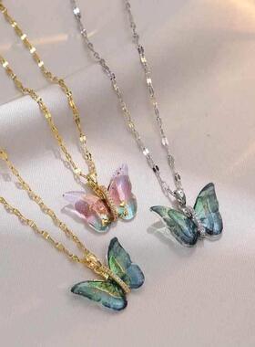 蝴蝶项链女生闺蜜学生党友谊二三人好朋友生日礼物女儿童毕业信物