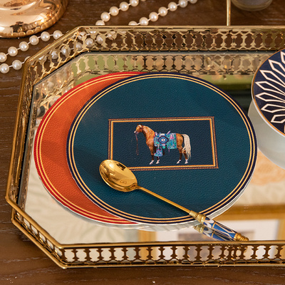 免洗无味高级荔枝纹皮革隔热垫