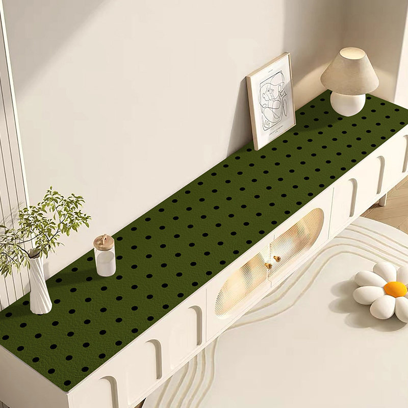 现代简约电视柜长条皮革盖垫高级防水防油可裁剪玄关鞋柜黑白百