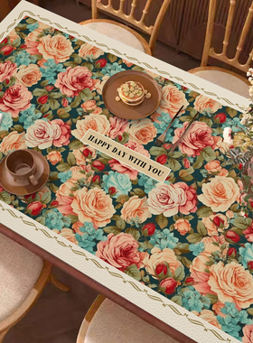 花渡椿上餐桌垫餐厅高颜值可擦免洗防油桌面保护垫长方形茶几桌垫