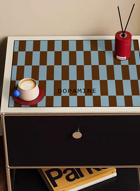 新款2025年中古风皮革可擦洗免洗耐脏防水防油盖布盖垫床头柜垫子