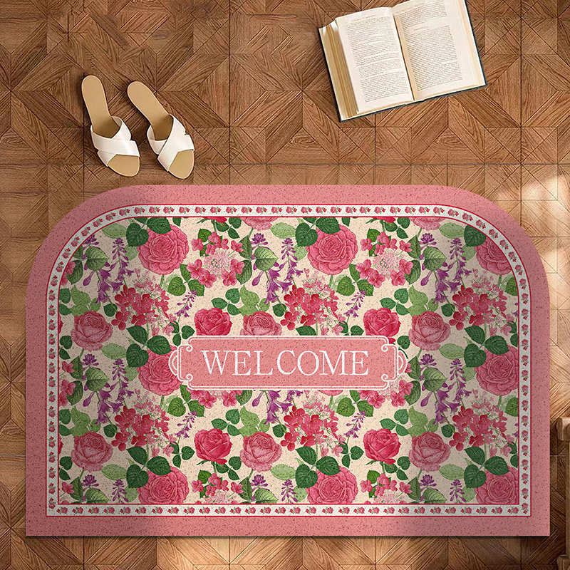 春夏新款繁花入户门地垫丝圈防尘防滑脚垫客厅门口蹭土耐磨门垫,居家布艺,入户地垫,淘宝优惠券,粉丝福利购,淘宝优惠卷