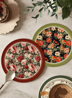 小圆型碗盘餐具垫耐高温免洗桌面防烫隔热保护垫高级感垫子餐盘垫