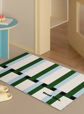 2025年条纹入户门地垫轻奢高级丝圈垫pvc垫进门入户脚垫蹭土地毯