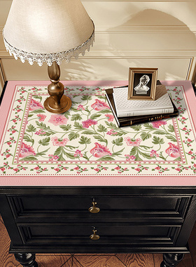 轻奢复古卧室床头柜防水防污免洗皮革垫高级感防烫小桌垫冰箱盖布