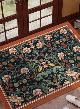 入户门地垫高级感美式PVC丝圈门垫可剪裁大门口耐脏防尘防滑垫
