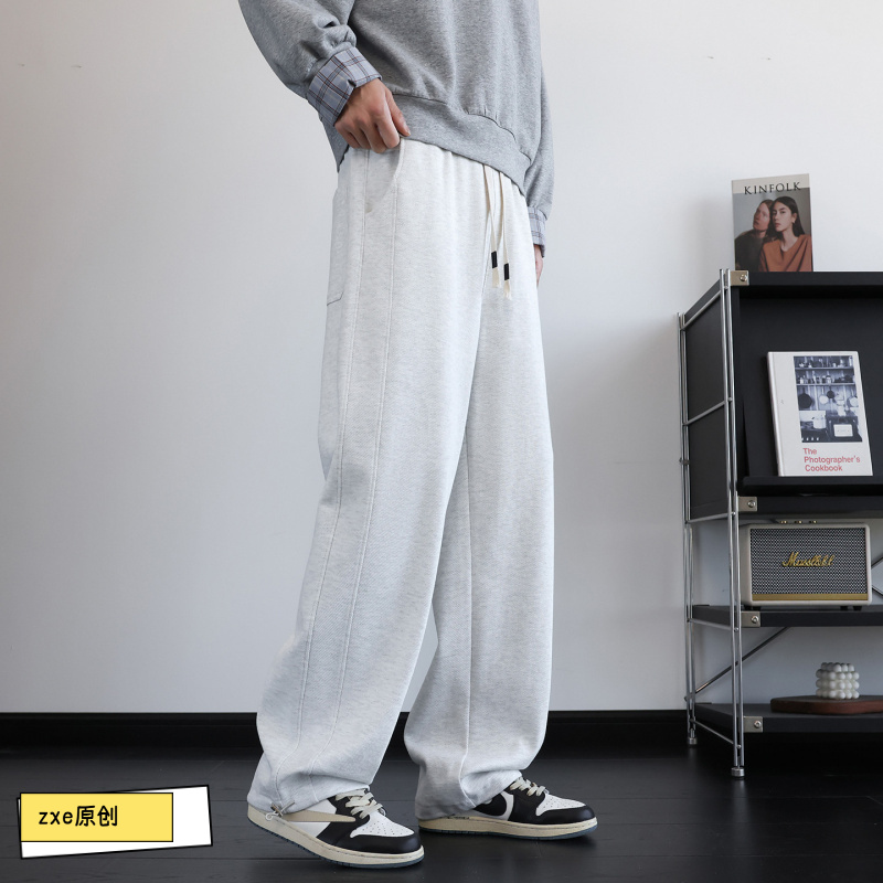 直筒抽绳裤子男款秋冬运动裤新款