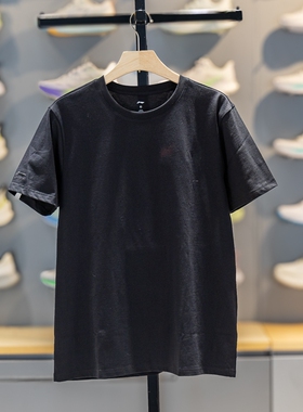 李宁短袖T恤男女款2026夏纯棉透气舒适圆领文化衫运动上衣AHSW387