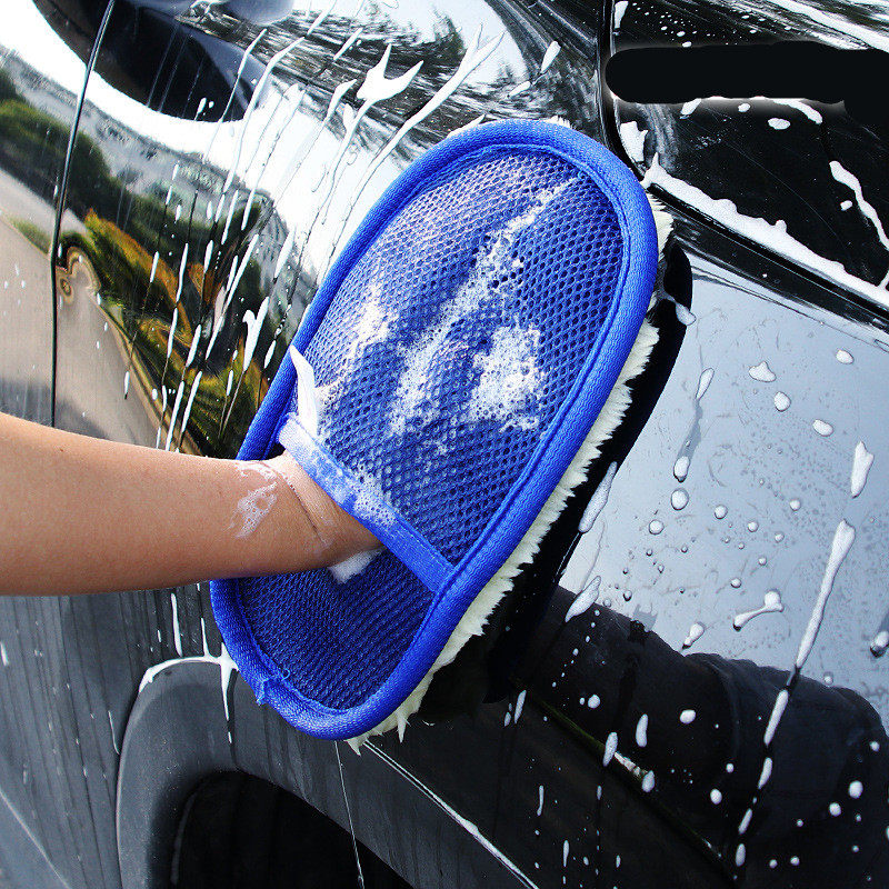 洗车手套羊毛绒熊掌车用洗车工具清洗吸水多功能加厚抹布擦车手套