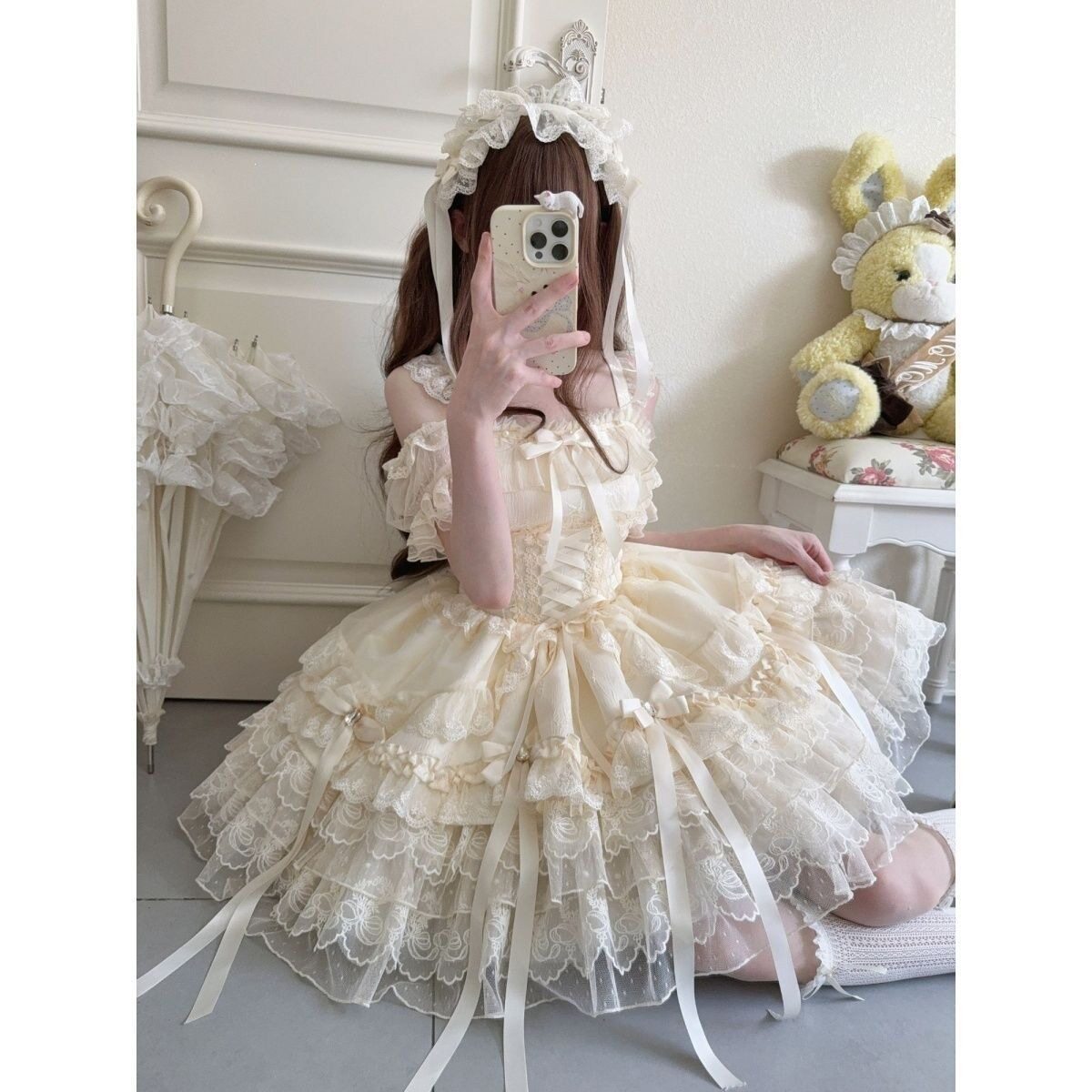 现货【缎带心恋】~白糖少女Lolita洋装芭蕾风jsk吊带连衣裙夏图片